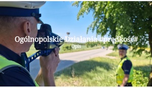 na zdjęciu widnieje policjant z ruchu drogowego dokonujący pomiar prędkości